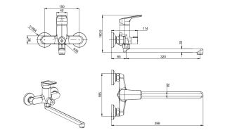Смеситель для ванны Aquatek Вега AQ1042CR хром